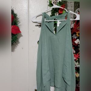 a'gaci Green Sleeveless Blouse